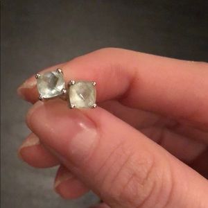 Aquamarine earrings set in 10K gold.